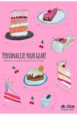 Rice Stickers tot Brooddoos - 10 st. - Roze/Sweet Cake Beperkte Voorraad