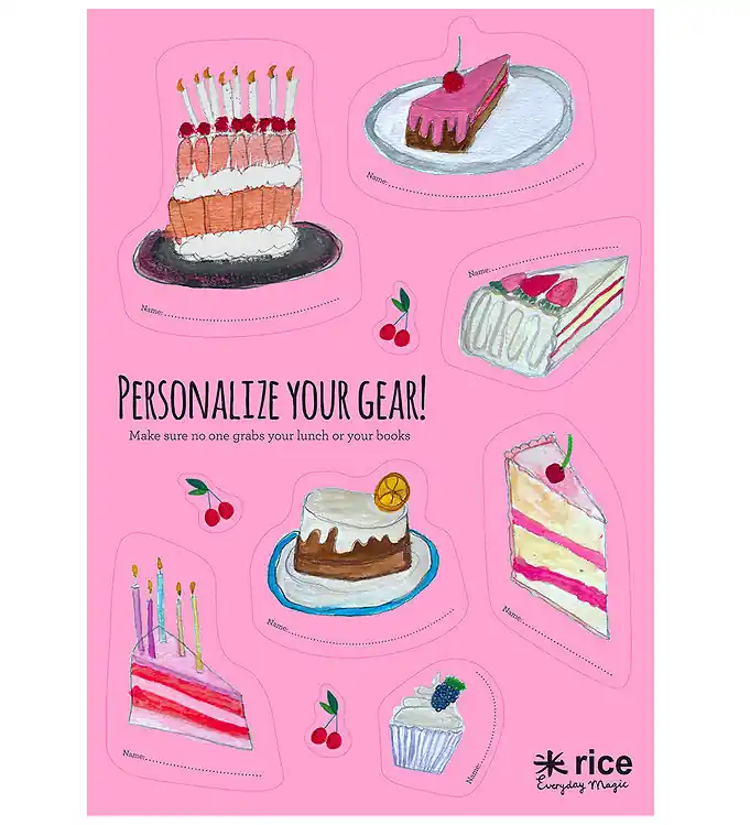 Rice Stickers tot Brooddoos - 10 st. - Roze/Sweet Cake Beperkte Voorraad