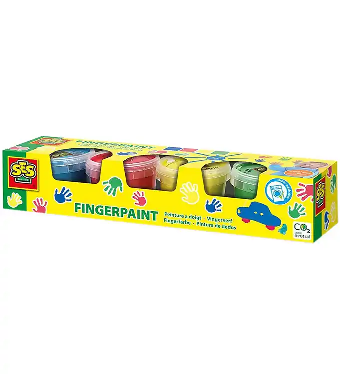 SES Creative Vingerverf - 4x110ml - Primaire kleuren Beperkt Aanbod