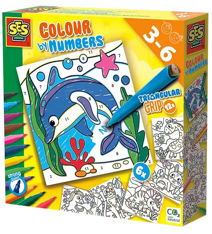 Koopje SES Creative - Schilderen op nummer - Kleurenmarkers m. Driehoek