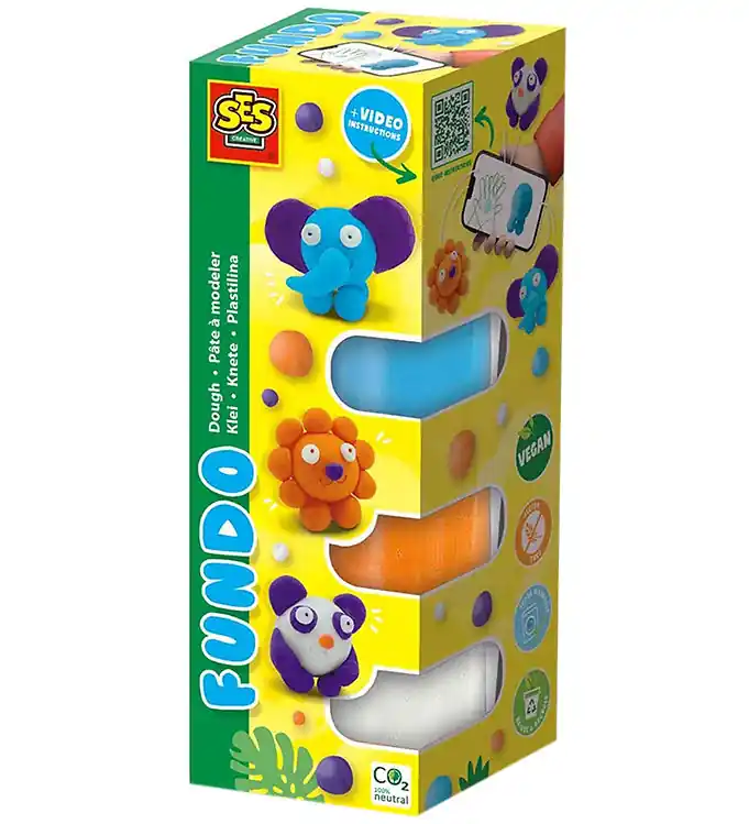 Shop Nu SES Creative Speelklei - 3x90gr/1x40g - FunDo Wilde Dieren