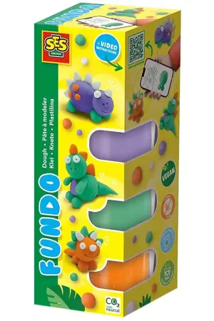 Bestseller SES Creative Speelklei - 3x90gr/1x40g - FunDo Dinosaurussen