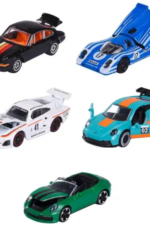 Majorette Auto's - 5-pack - Porsche-editie Gecertificeerd
