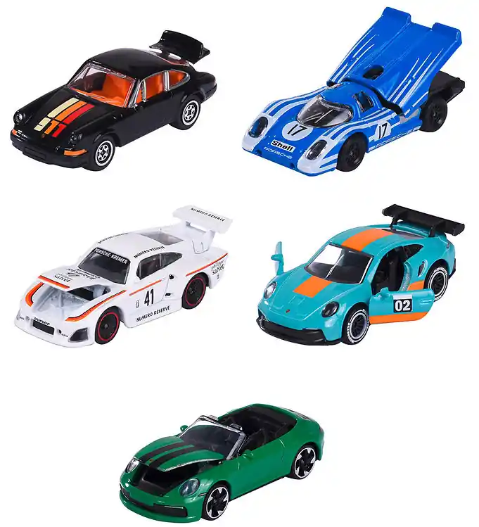 Majorette Auto's - 5-pack - Porsche-editie Gecertificeerd