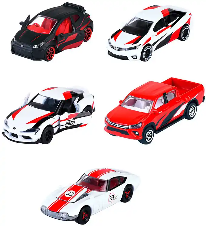Majorette Auto's - 5-pack - Toyota Racing Gratis Retour