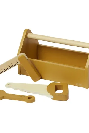 Flexa Gereedschapskist - Hout - Play - 4 Onderdelen - Mustard/Bi Laatste Versie