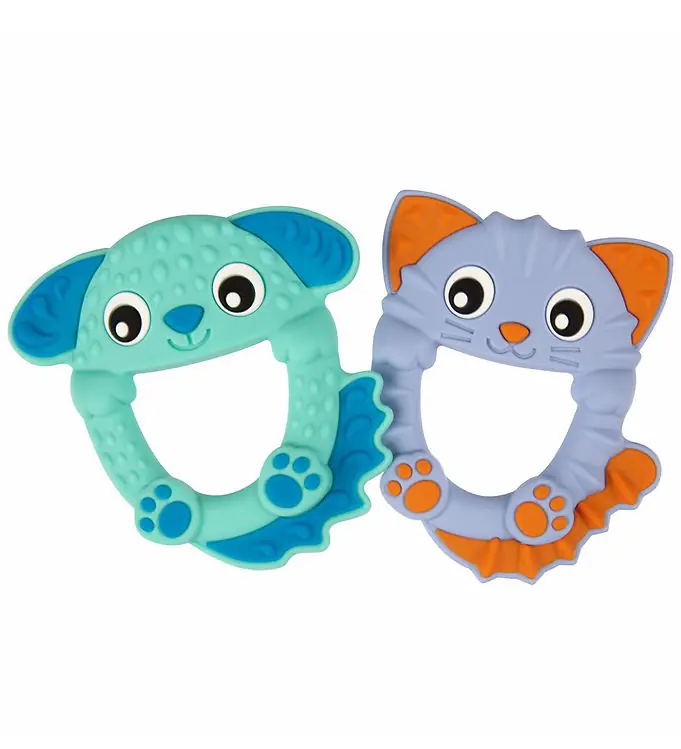 Gecertificeerd Playgro Bijtring - 2-pack - Hondje & Kat