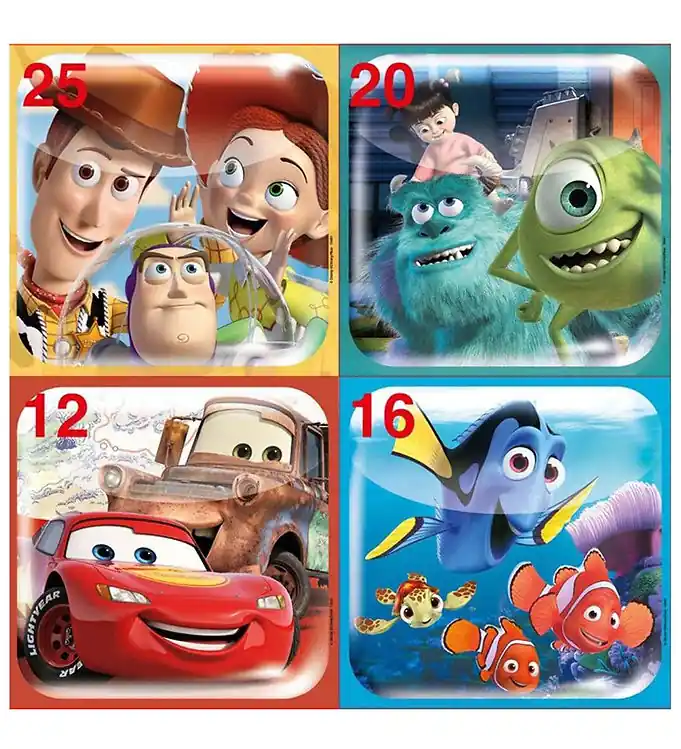 Nu Kopen Educa Puzzel - 4 verschillende - Disney Pixar
