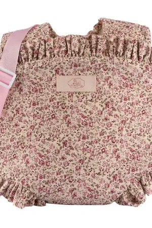 Asi Poppen Accessoires - Poppendrager - Roze/Bloemen Direct Verzonden