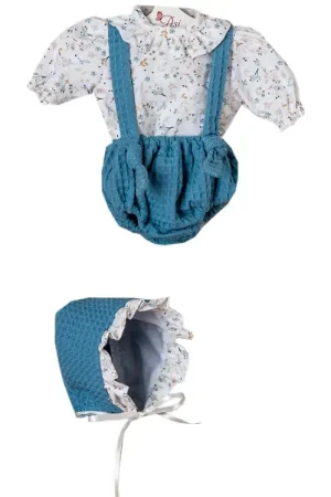 Asi Poppenkleding - 46 cm - Leo - Blauw/Wit Korting