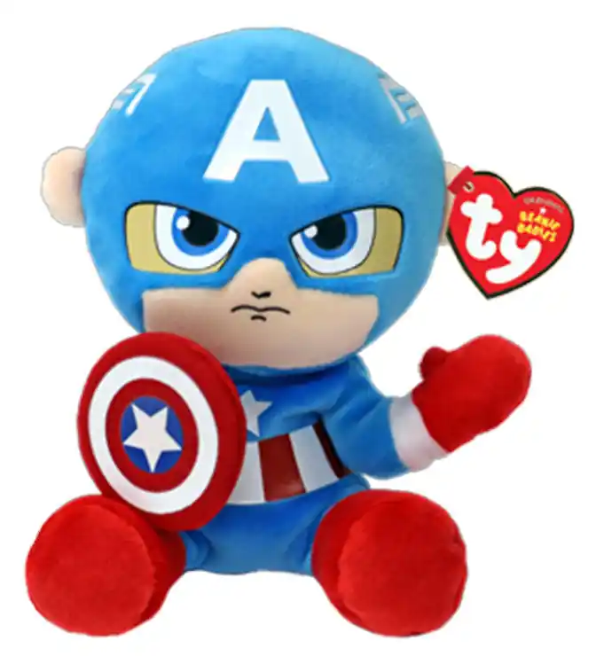 Ty Knuffel - Muts Baby's - 15 cm - Marvel Captain America Dagaanbieding
