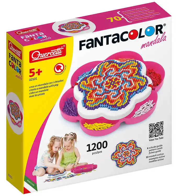 Quercetti Stokmozaïek - FantaColor - Mandala - 1200 Onderdelen - Gereduceerde Prijs