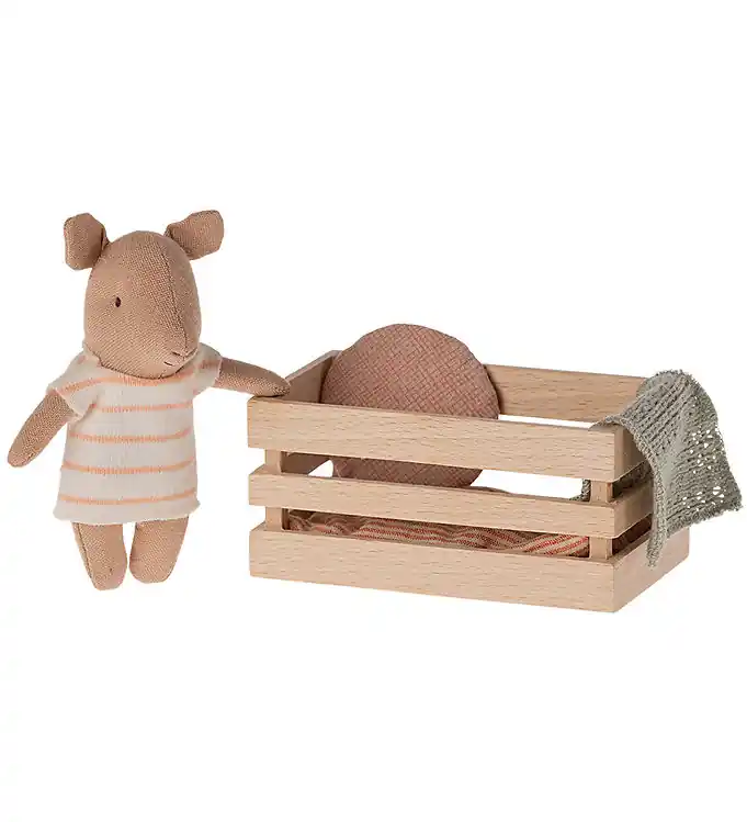 Maileg Varken - Baby Meisje ik HoutKisten - Roze Shop Nu