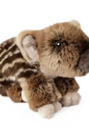 Living Nature Knuffel - 11x18 cm - Wild zwijn jong - Bruin/Beige Must-Have