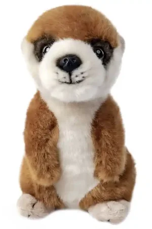 Betrouwbaar Living Nature Knuffel - 17x9 cm - Baby Stokstaartje - Bruin/Beig