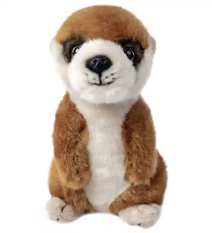 Betrouwbaar Living Nature Knuffel - 17x9 cm - Baby Stokstaartje - Bruin/Beig