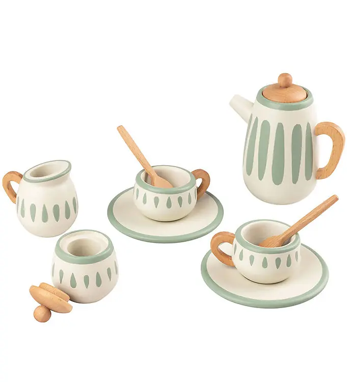 Express Levering Sebra Speel Thee-Set - Hout - Classic+ White/Sage