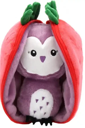 Actieprijs Flipetz Knuffel - Violet De Uil Strawberry - 20 cm