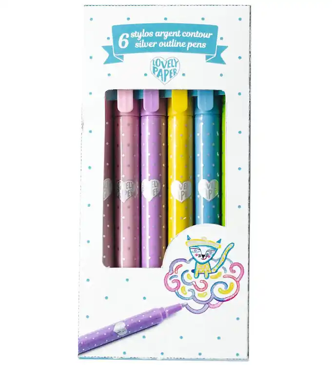 Op = Op Djeco Kleurenmarkers - 6 Silver Contourpennen