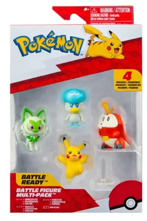 Pokémon Speelfiguren - 4-pack - Gevechtsfiguur - Pikachu/Sprigat Betaalbaar
