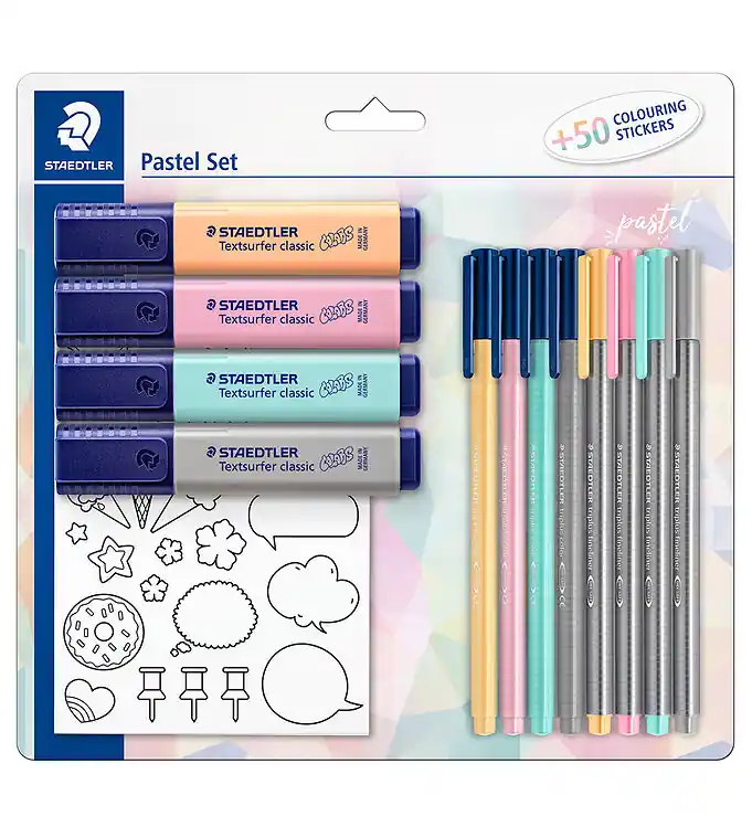 Flitsaanbieding Staedtler Tekenset - Pastel - 12 Onderdelen