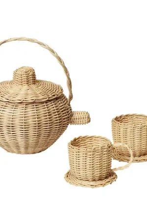 ferm Living Thee-Set - Rotan - Naturel Uitverkoop