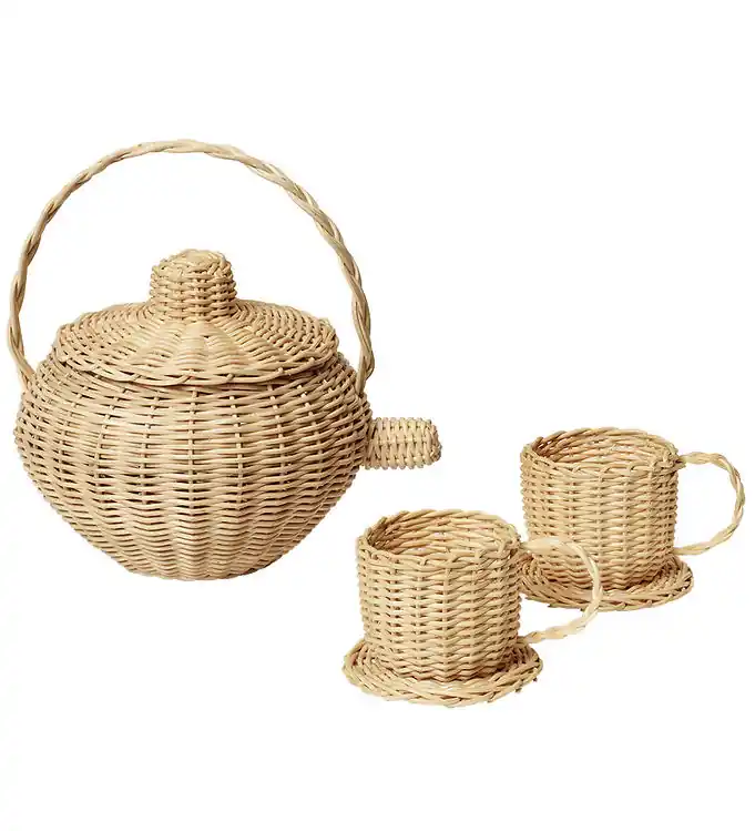 ferm Living Thee-Set - Rotan - Naturel Uitverkoop