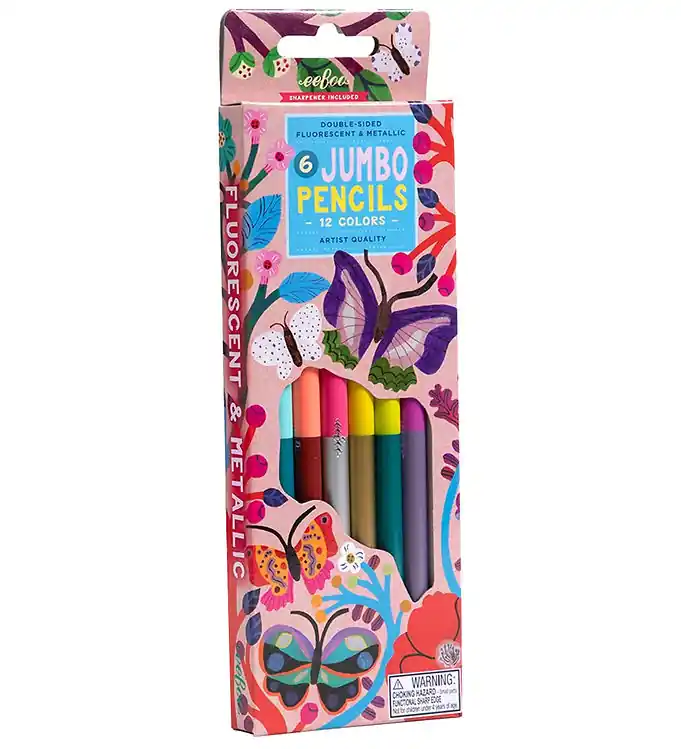 Eeboo Kleurpotloden - 6 st. - Jumbo - Vlinderdassen Populair