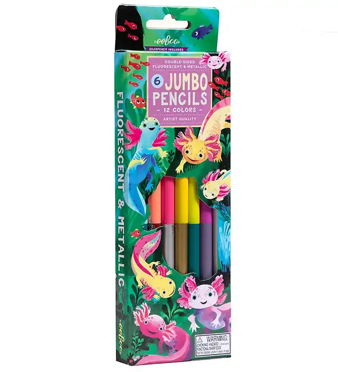 Dagaanbieding Eeboo Kleurpotloden - 6 st. - Jumbo - Axolotl