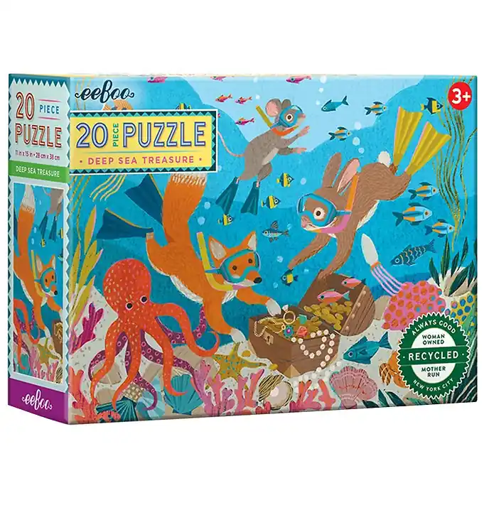 Merkproduct Eeboo Puzzel - 20 Bakstenen - 28x38 cm - Diepzeeschat
