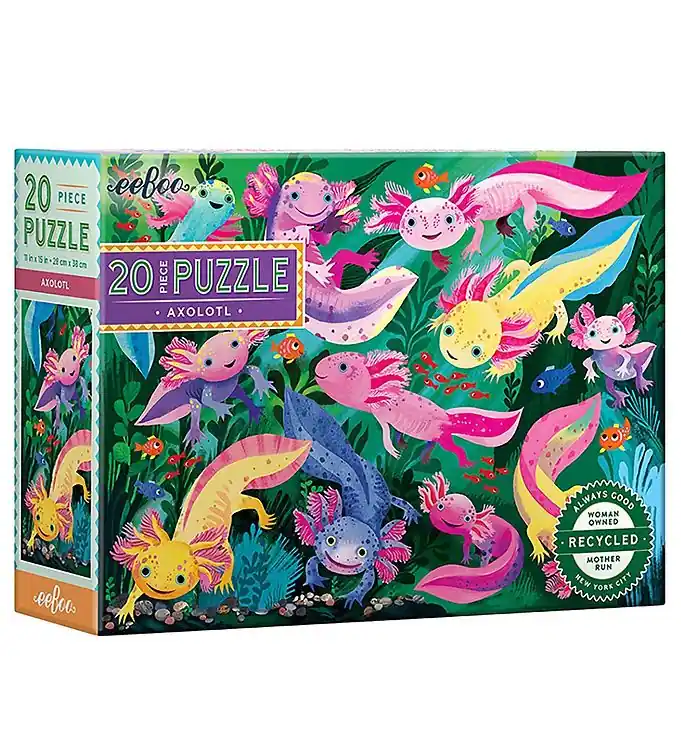 Premium Eeboo Puzzel - 20 Bakstenen - 28x38 cm - Axolotl