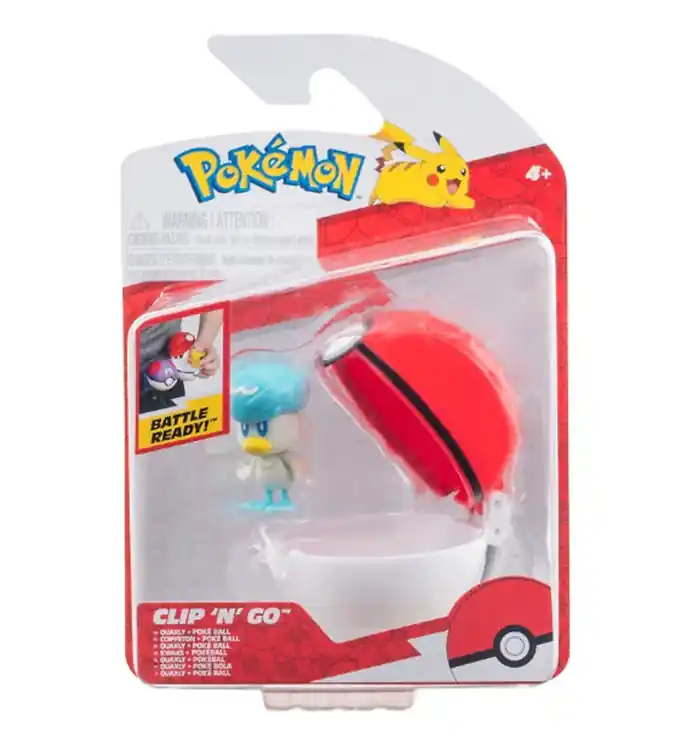 Alleen Vandaag Pokémon Figuur - Clip 'N' Go - Poke Ball - Quaxly