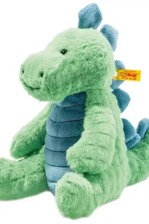 Rechtstreeks Van De Fabrikant Steiff Knuffel - 28 cm - Spott Stegosaurus - Green Petrol Zitten