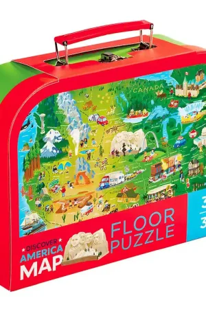 Crocodile Creek Puzzel - 36 Bakstenen - Discover America Map Snelle Levering
