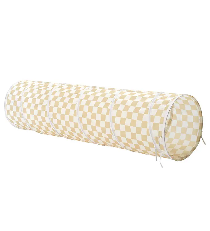 Fabrieksprijs Kids Concept Speeltunnel - 180 cm - Geel Ruiten