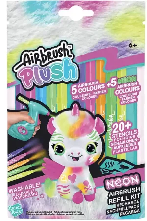 Airbrush Plush Tekenset - Refill Neon Set - 10 st. Gratis Retour