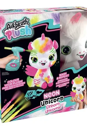 Airbrush Plush Knuffel - 23 cm - DYI Neon Eenhoorn Weekendaanbieding