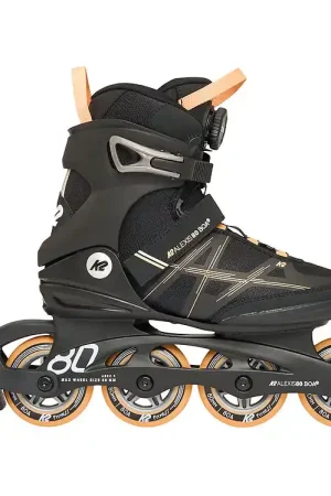 K2 Rolschaatsen - Alexia 80 Boa - Zwart/Oranje - Skeelers Populair