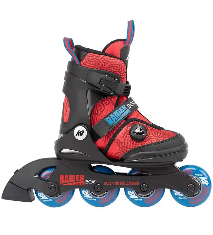 K2 Rolschaatsen - Raider Boa - Zwart/Rood - Skeelers Betaalbaar