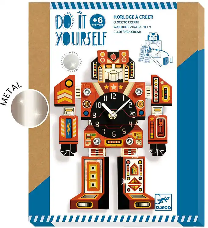 Djeco Creatieve Speelset - Doe-het-zelf Horloge - Robottijd Op = Op