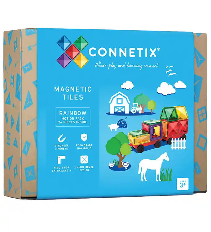 Actieprijs Connetix Magneetset - 24 Onderdelen - Rainbow Motion Pack