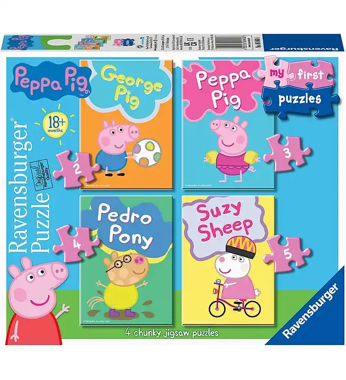 Ravensburger Puzzel - My First - 4 Verschillende - Peppa Pig Gecertificeerd