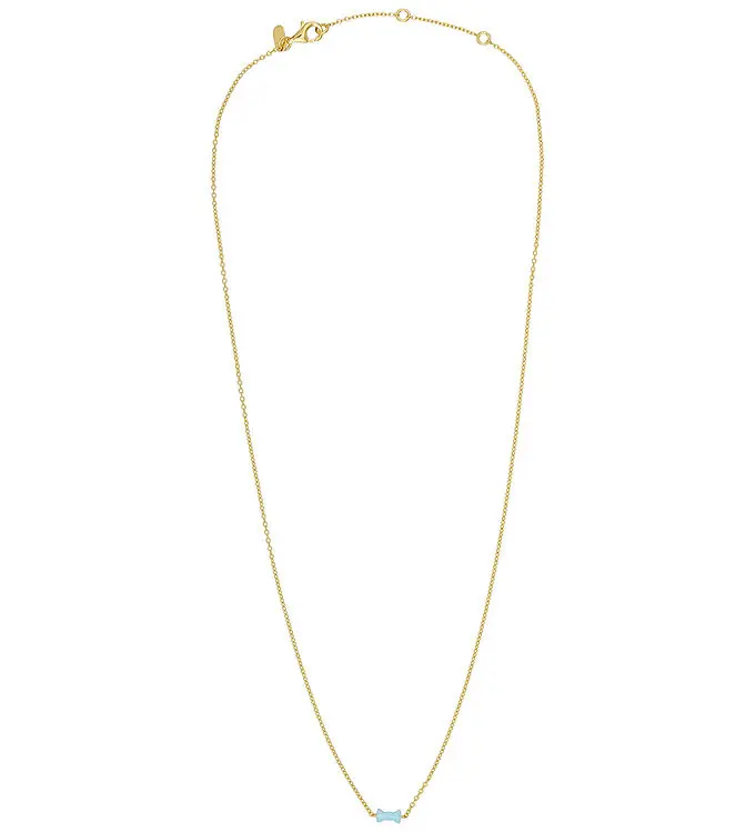 Beste Prijs Design Letters Ketting - Bow Stropdas - 45 cm - Goud/Lichtblauw