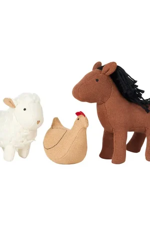 Lage Kosten Fabelab Knuffels - 3-pack - Pocket Friend - Farm Animals