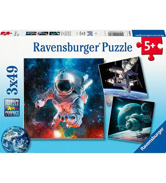 Laatste Versie Ravensburger Puzzel - 3x49 Bakstenen - Space Avontuur