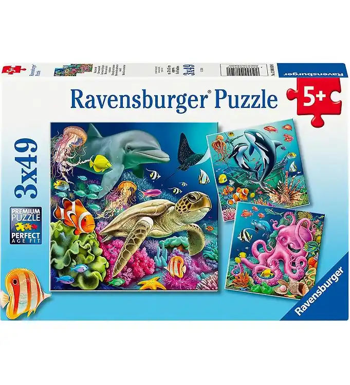 Dagaanbieding Ravensburger Puzzel - 3x49 Bakstenen - Onder water