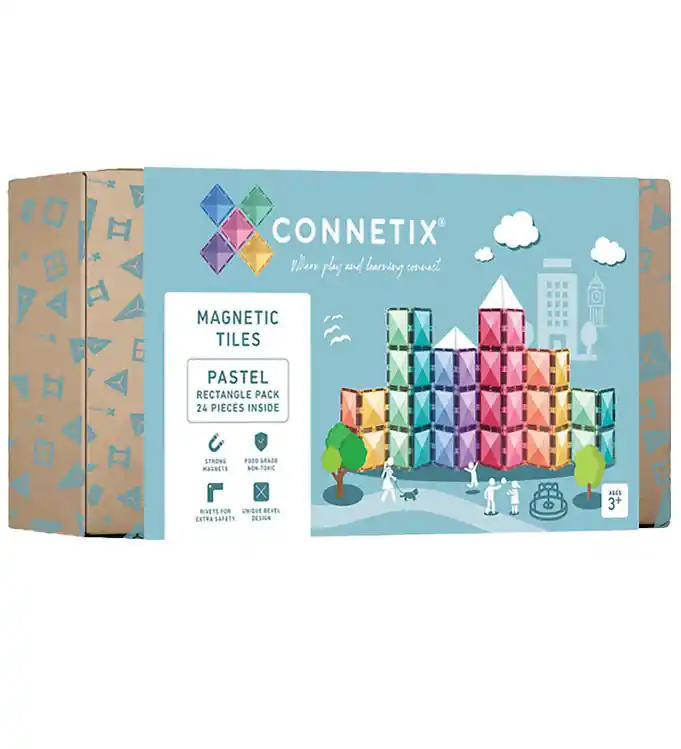 Rechtstreeks Van De Fabrikant Connetix Magneetset - 24 Onderdelen - Pastel Rechthoek