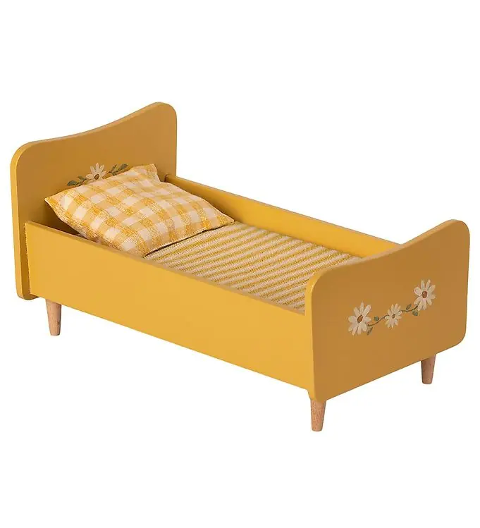 Maileg Houten bed - Mini - Geel Goedkoop