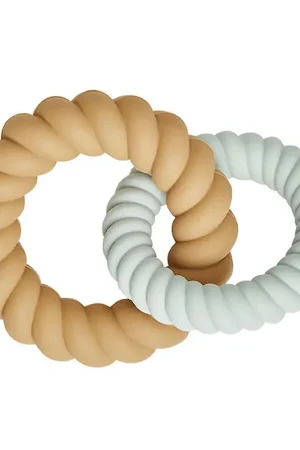 Nu Kopen OYOY Bijtring - Silicone - Zacht - Pale Mint/Light Rubber
