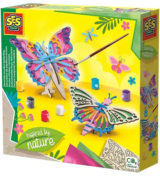 Koop Vandaag SES Creative Creatieve Speelset - Versier Vlinders In Hout